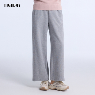 高腰长裤 highday轩日2024冬季 子女商场同款 百搭直筒休闲裤 ins 新款