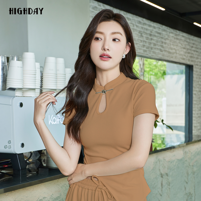 轩日开叉新中式休闲T恤