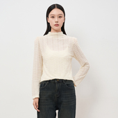 DAY 新品 轩日商场同款 HIGH 长袖 衬衣2025冬季 半高领修身 微透打底