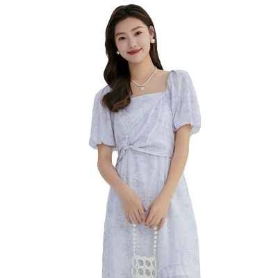 轩日飘逸荷叶边连衣裙