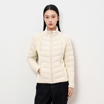 轩日修身显瘦立领短款羽绒服