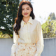 翻领上衣优雅浅色系衬衣设计感衬衫 轩日商场款 衬衣女2024春秋新款