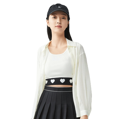 轩日白色打底衬衣落肩衬衫