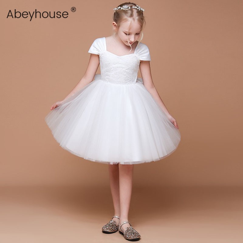 儿童白纱裙女童钢琴演出服小主持人女宝宝生日公主裙走秀花童礼服