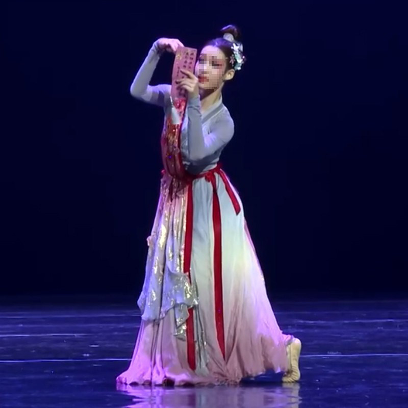 桃李杯新款古典舞蹈演出服桃花笺同款舞台表演服艺考开场舞大裙摆