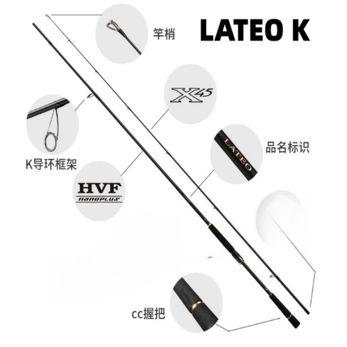 老铁LATEO K路亚竿碳素硬调1.9米海洋矶钓竿HVF超轻远投竿无品牌