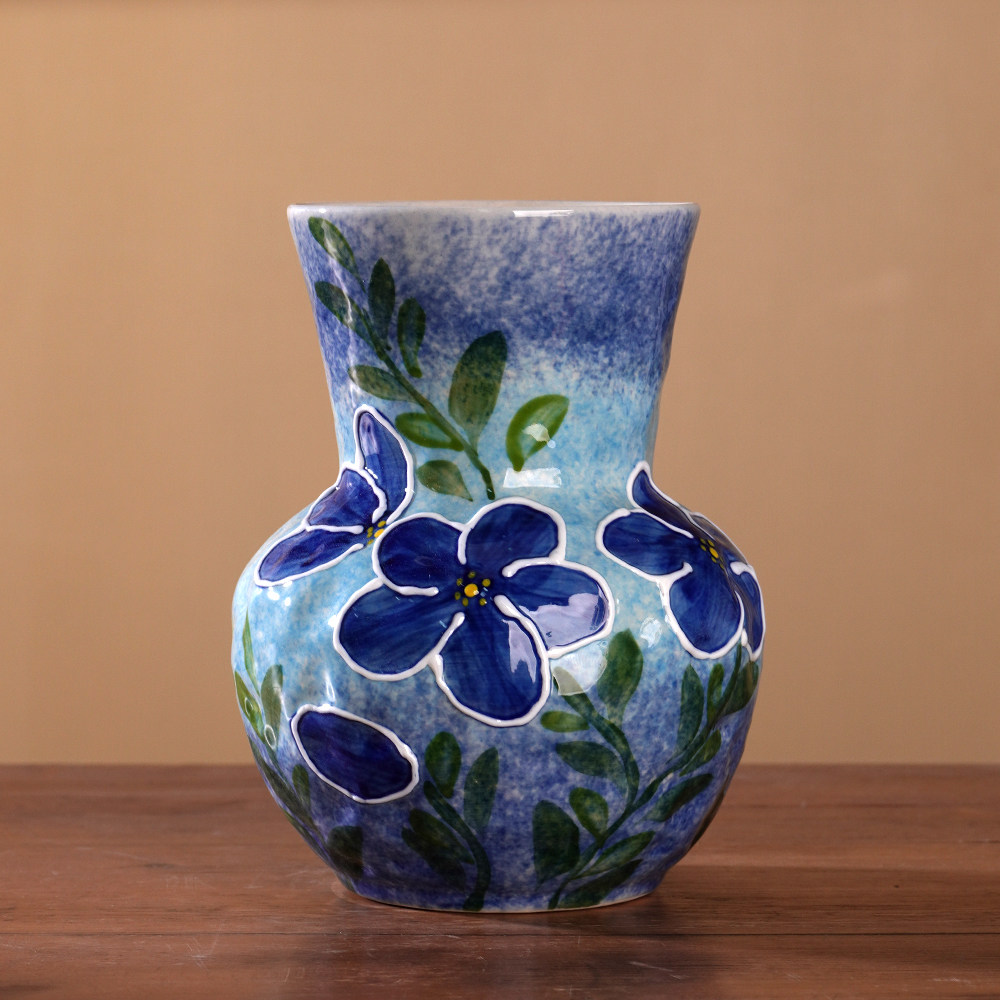 『093』1076-花瓶小蓝花（浅）,家居饰品,花瓶,淘宝优惠券,粉丝福利购,淘宝优惠卷