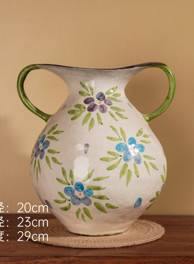 客厅插花中古风复古玄关家居摆件