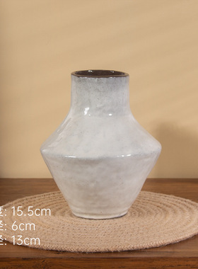 陶瓷花瓶法式复古中古风白色创意