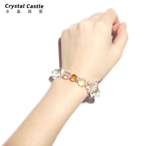 CrystalC白水晶黄塔晶招财手链