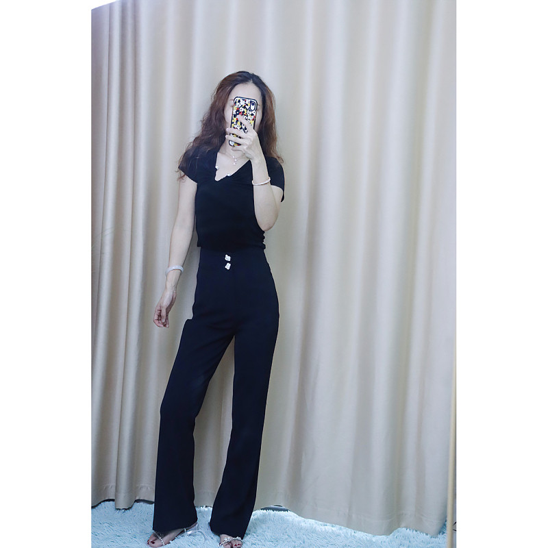 修身微喇时尚气质显瘦直筒休闲裤 通勤西装裤女