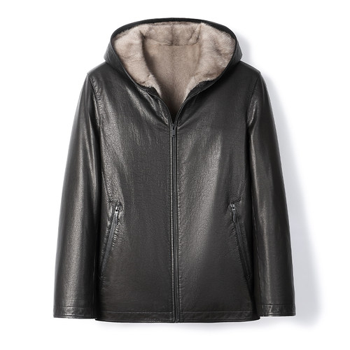 新款银兰貂内胆加厚真皮皮衣