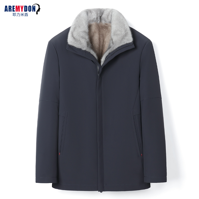 进口银兰宝石灰貂整貂男装皮草