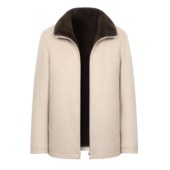 骆马绒面料进口貂绒内胆男装 派克服不可拆卸水貂皮毛一体立领外套