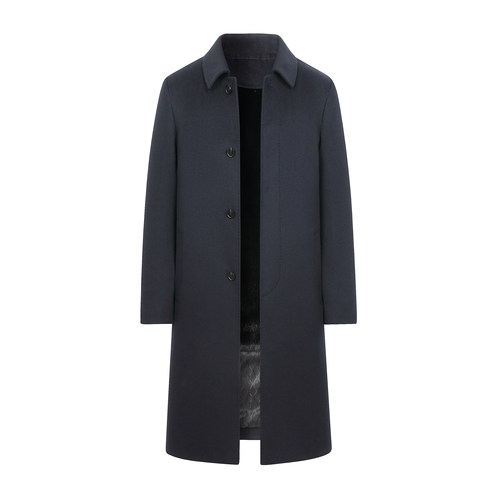 加长款羊绒大衣进口水貂内胆皮草