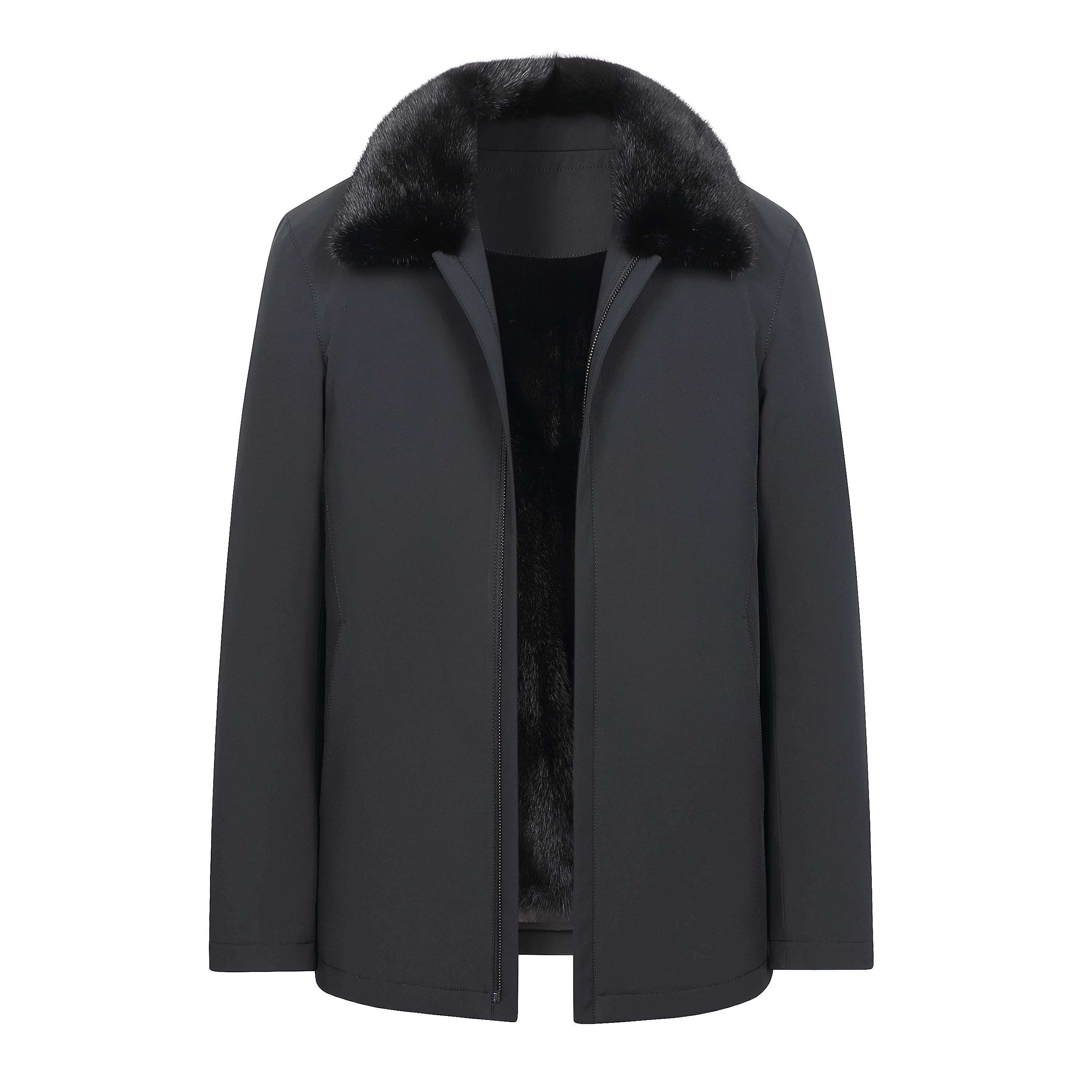 耶力米盾短款水貂尼克服可拆内胆