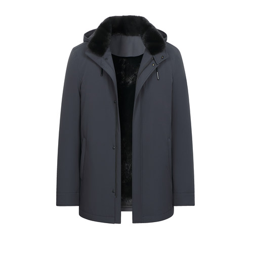 立领连帽水貂尼克服可拆卸整貂胆