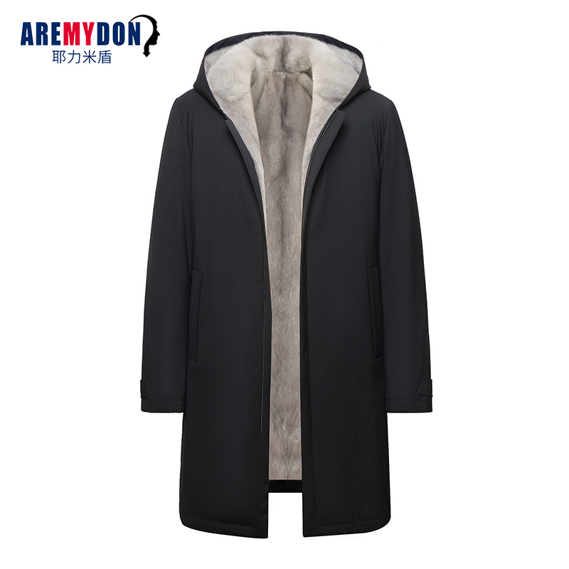 加长进口水貂内胆加厚貂皮大衣