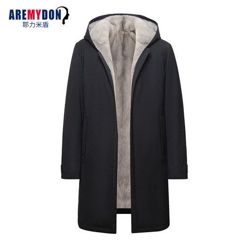 加长进口水貂内胆加厚貂皮大衣