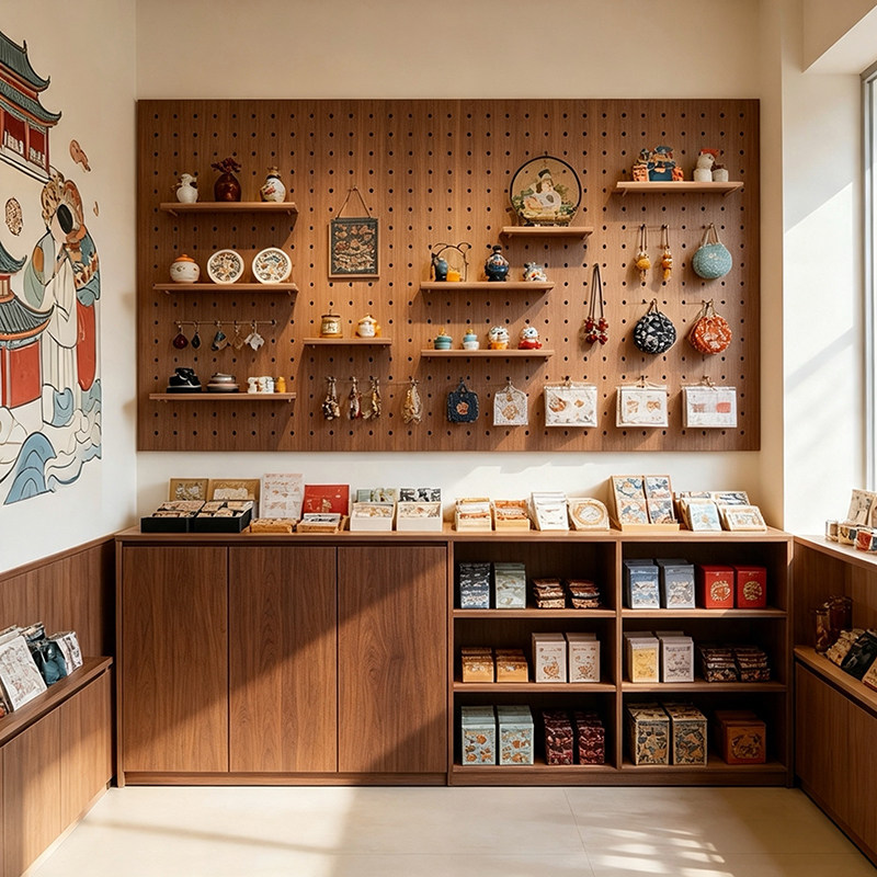 定制ENF文创店洞洞板展示柜