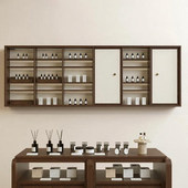 香氛店展示壁柜商场美妆货架摆放展示架香水精油陈列柜摆放靠墙柜