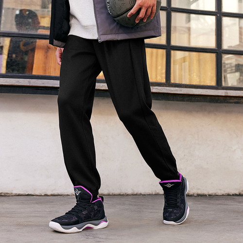 乔丹针织长裤男2025秋季加绒保暖透气综训休闲运动裤QDAKL3244317