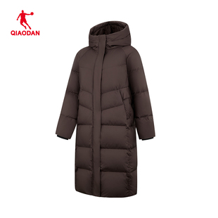 乔丹梭织羽绒服女2025冬季保暖防风综训长款羽绒外套QDEGM2261006