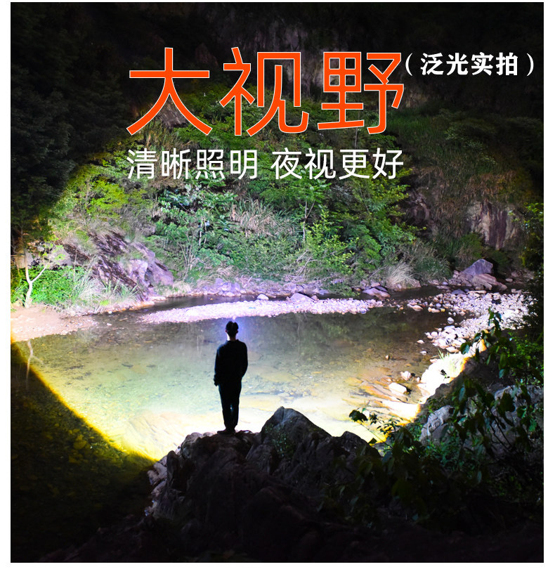 感应灯强光充电超亮头戴式手电筒