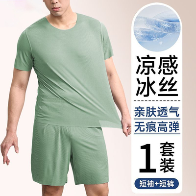 半岛城市2025年新款睡衣男款夏季纯棉短袖夏天薄款家居服男士套装