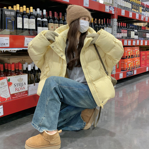 !连帽加厚90绒黄色羽绒服139-23132-P305控468图片