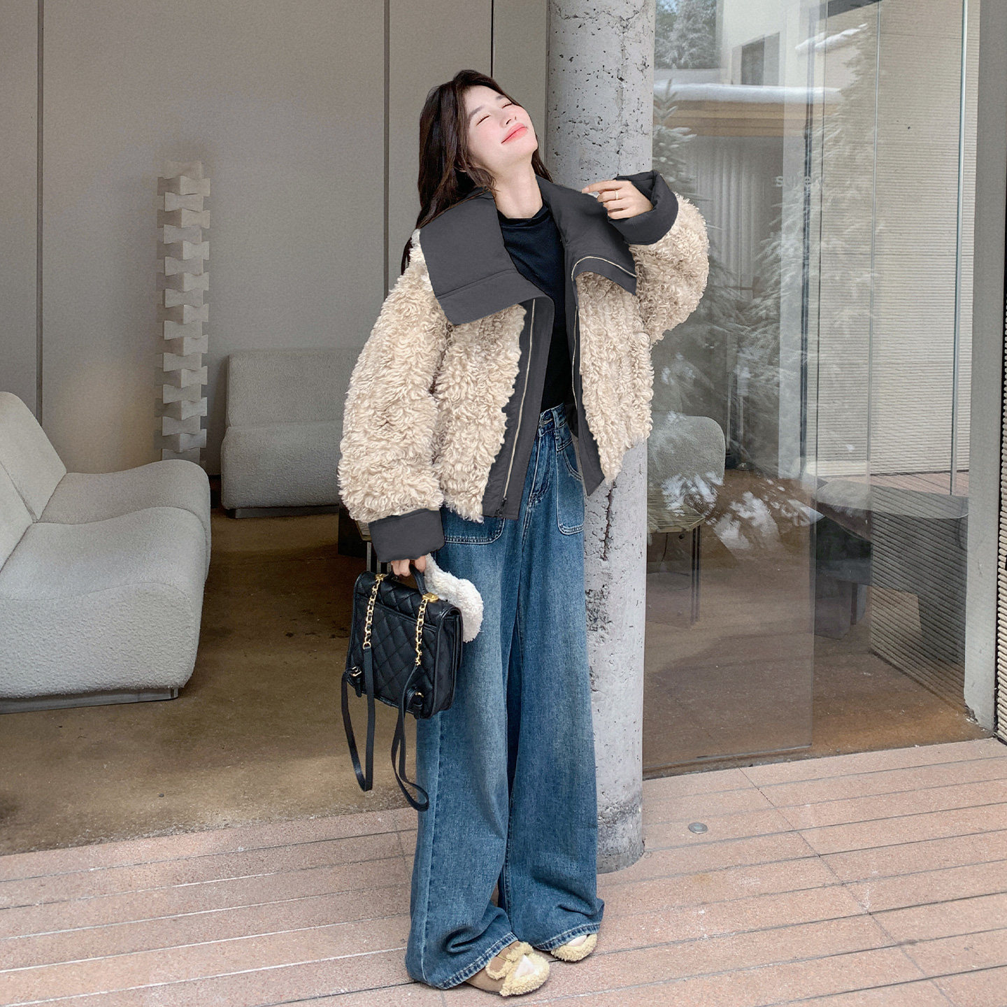新品！现货主推大翻领两面穿派克服139-25153-P215控328,女装派克服,浙宝139