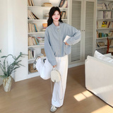 蓝色立领皮衣外套女2025春季新款韩系小个子休闲百搭短款PU皮夹克，女装皮衣，浙宝139