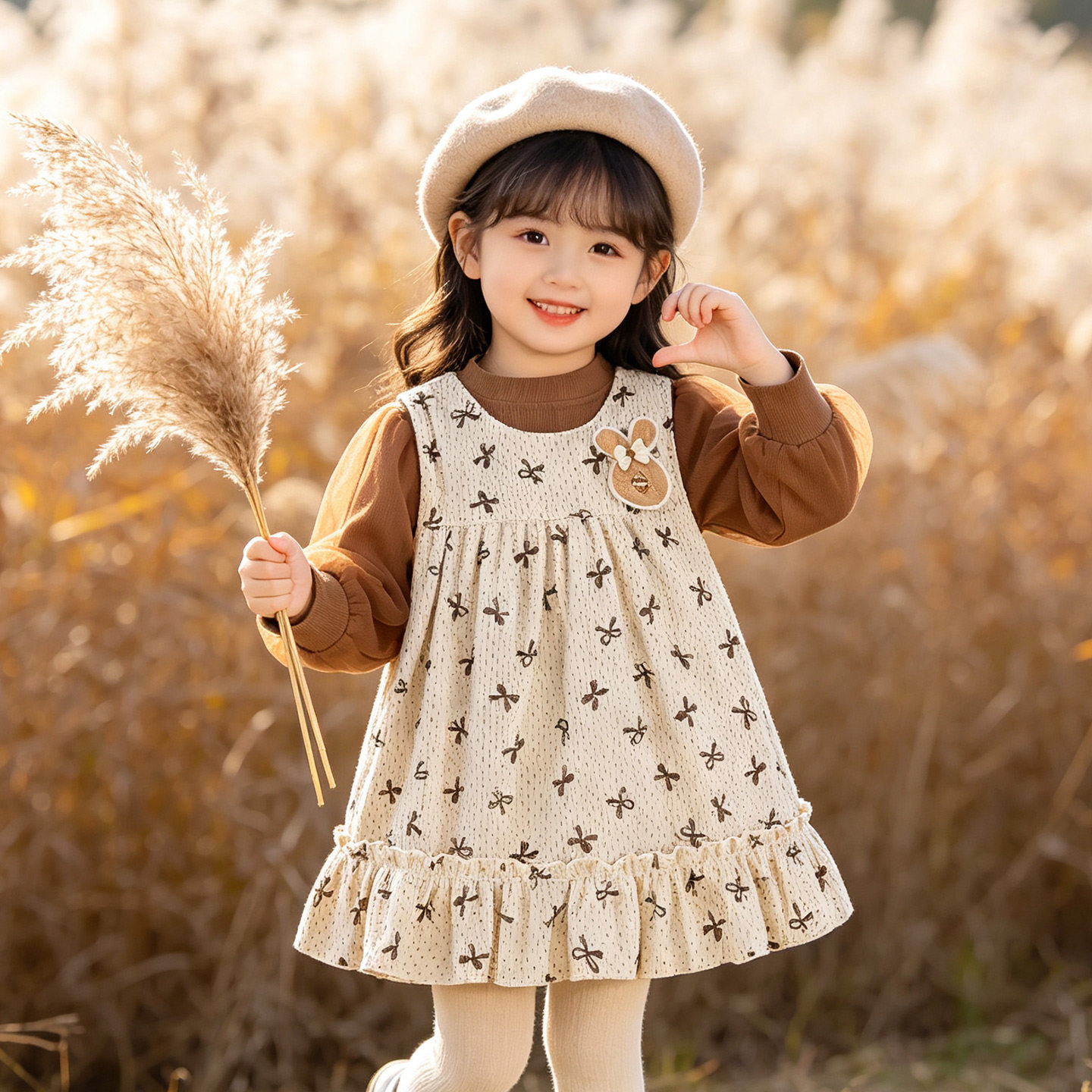 女宝宝洋气公主裙套装秋季女童韩版秋装连衣裙两件套小女孩裙套装
