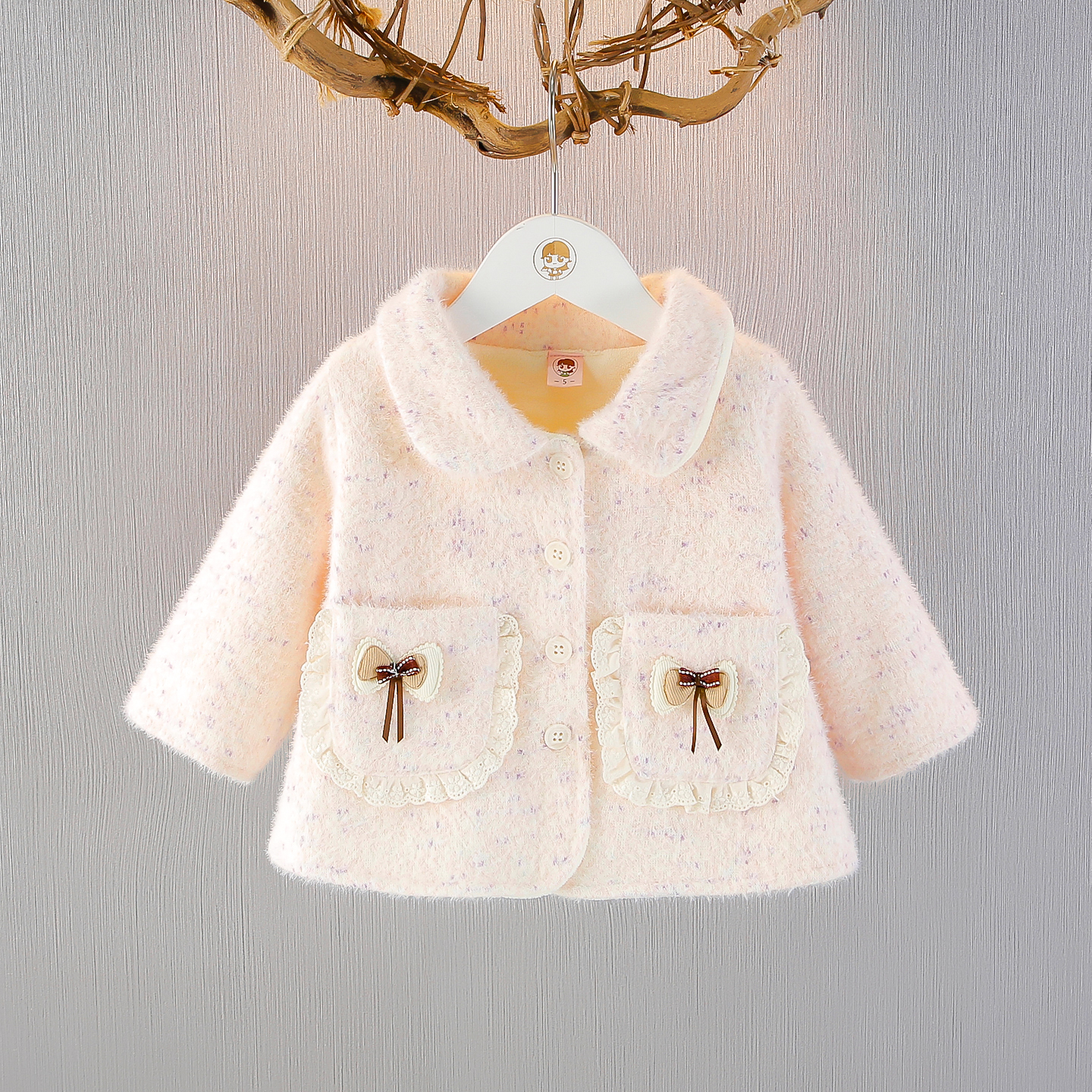 女童加绒外套秋冬保暖棉服小外套