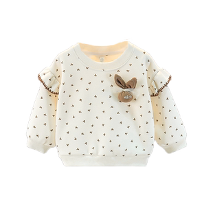 女童卫衣春装2026新款洋气宝宝打底衫儿童套头衫婴儿上衣小童春季