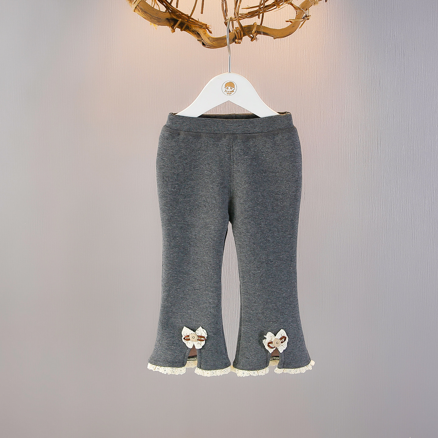 女童秋冬款洋气喇叭裤加绒长裤