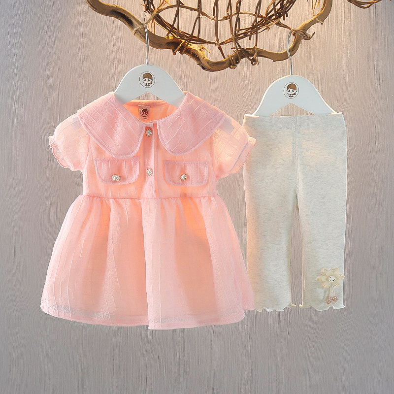 女童夏季套装连衣裙2024新款洋气宝宝公主裙子衣服儿童夏装两件套