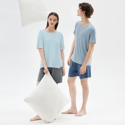 淳度【好物直降】夏季情侣可外穿家居服短袖短裤家居服套装