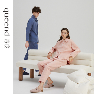 淳度 空气层夹棉睡衣情侣秋冬加厚男家居服女套可外穿 好物直降