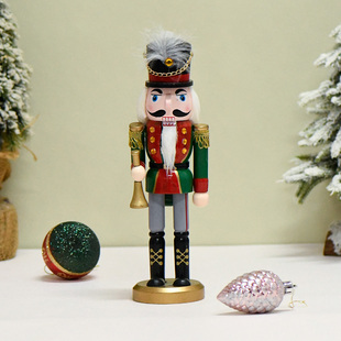 新品上架25CM欧式胡桃夹子绿身号兵家具桌面摆放送礼圣诞节氛围感