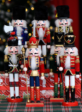 新品上架30CM欧式胡桃夹子包布款家具桌面摆放送礼圣诞节氛围感