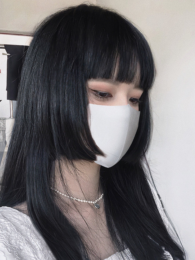 假发女长发时尚公主切直发假发套姬发式仿真人发丝圆脸假发全头套