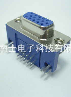 TEKCON HDR15母头 DR15孔 HDB15 DB15弯脚 VGA插板焊板式蓝色铆合