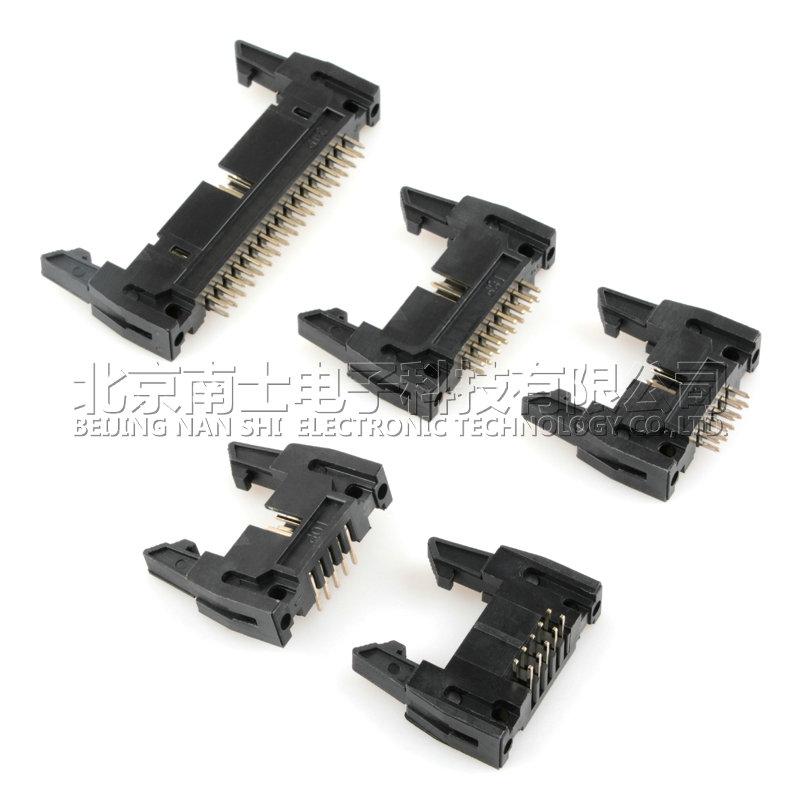优质 DC2-24P 镀金 180度 直脚 直针 牛角插座 2.54mm间距 黑色