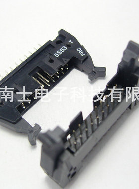 FRC DC2-20P 直脚 直针 ISP接口 JTAG 牛角插座 2.54mm间距 黑色