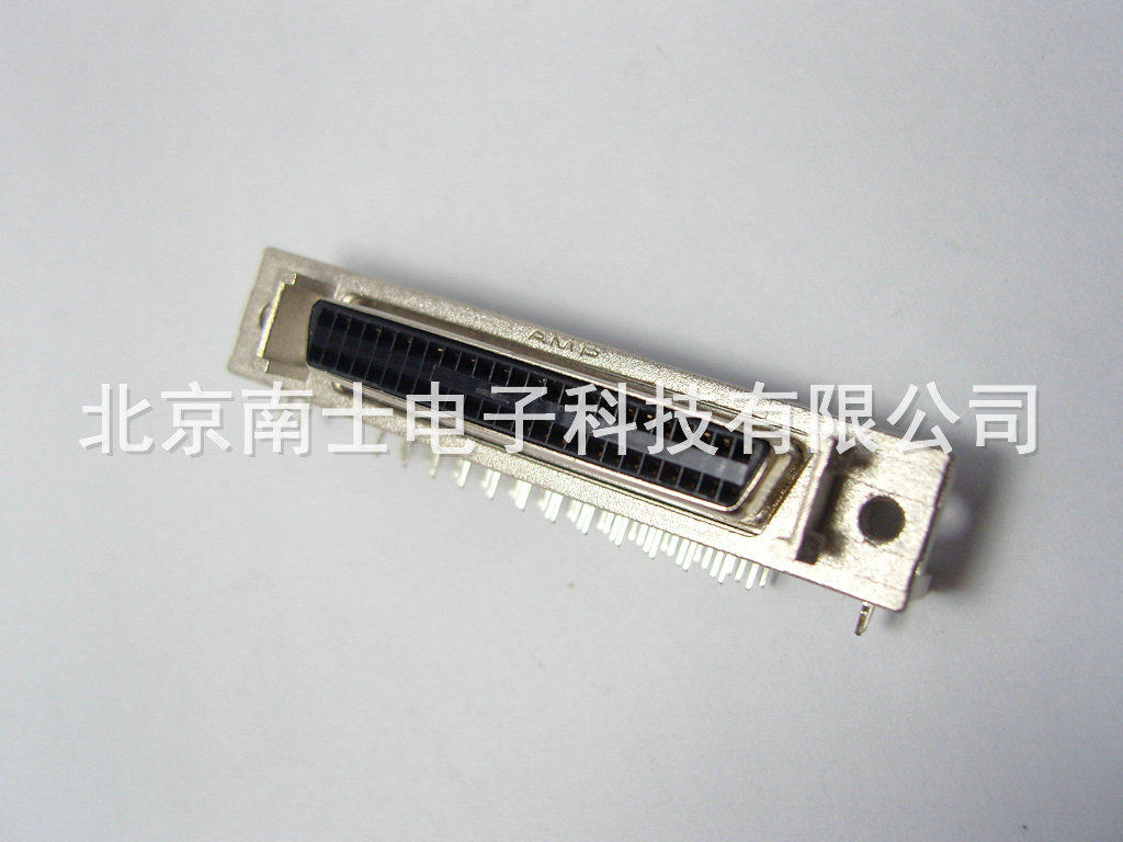 AMP SCSI 50P MDR 母头 90度弯脚 焊板 HPDB50 针式DB型 插座带耳