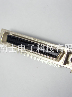AMP SCSI 50P MDR 母头 90度弯脚 焊板 HPDB50 针式DB型 插座带耳