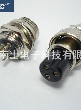 MAOJWEI 重强 12M 3芯 航空插头插座 开孔12MM GX12连接器 IP55