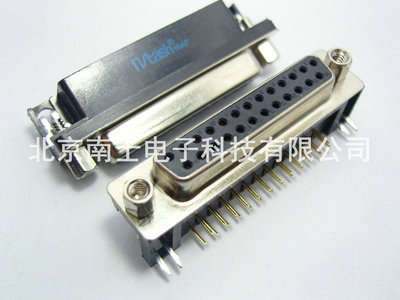 精工南士 镀金DR25母头 DR25孔 DB25并口接头90度弯脚插板焊板式