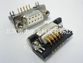 车针 插板焊板式 DR9母头 镀金 台湾 90度弯脚 DR9孔 DB9串口接头